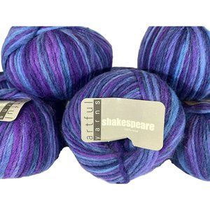 Lot of 8 Balls 50 G 135 Y 100% Wool Artful Yarns Shakespeare